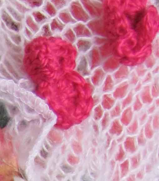 large image of art item: accessory – scarf pink flowers crochet