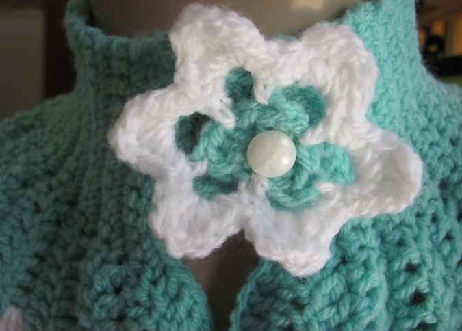 large image of art item: accessory – capeletflower cyan white