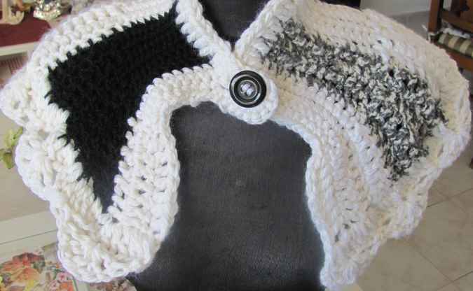 large image of art item: accessory – capeletblack white