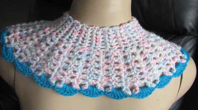 large image of art item: accessory – capeletpinkish blue