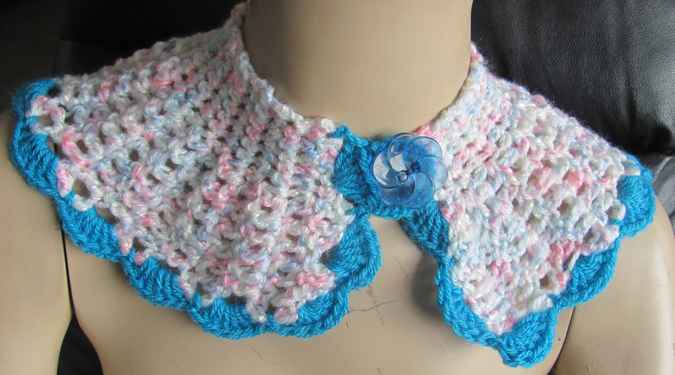 large image of art item: accessory – capeletpinkish blue