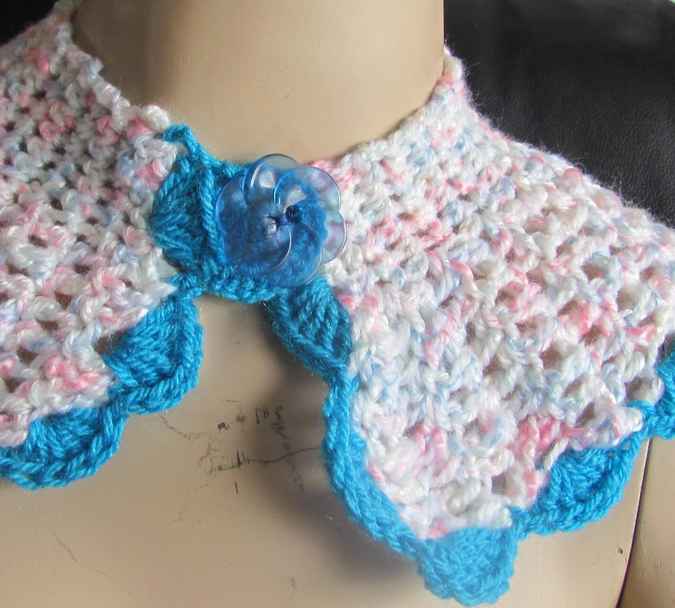 large image of art item: accessory – capeletpinkish blue