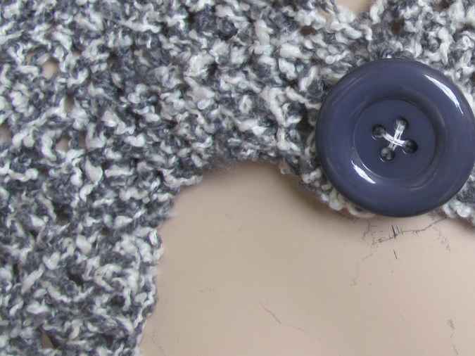 large image of art item: accessory – capelet gray black white