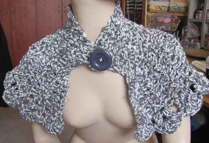 large image of art item: accessory – capelet gray black white