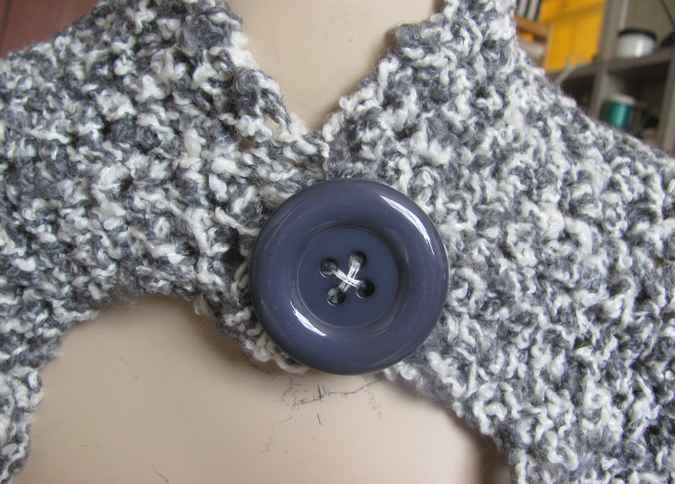 large image of art item: accessory – capelet gray black white