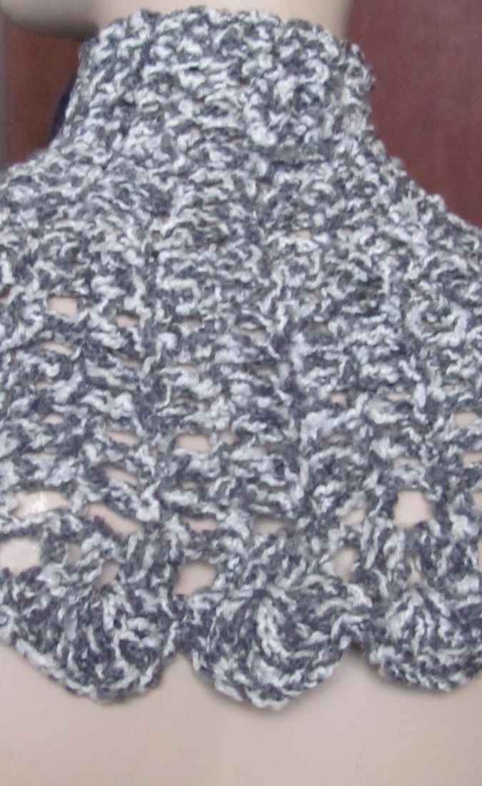 large image of art item: accessory – capelet gray black white