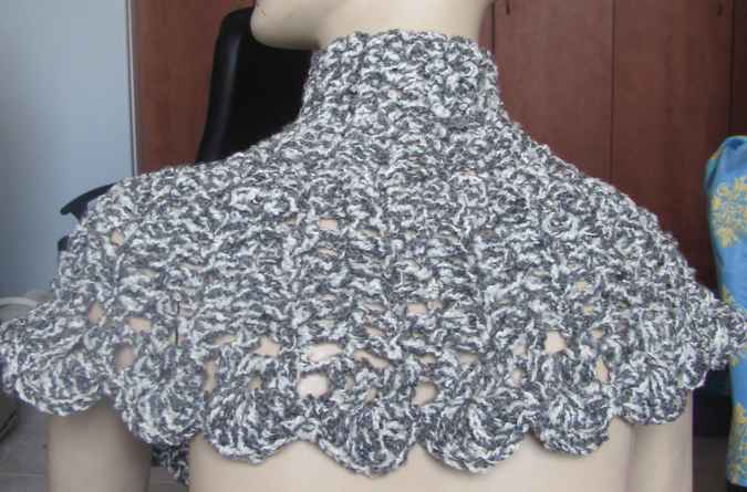 large image of art item: accessory – capelet gray black white