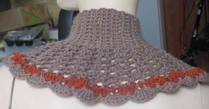 large image of art item: accessory – capelet gray brown