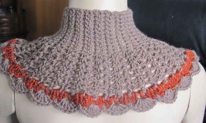 large image of art item: accessory – capelet gray brown