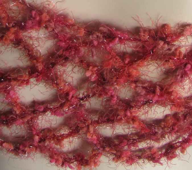 large image of art item: accessory – capelet net crochet red