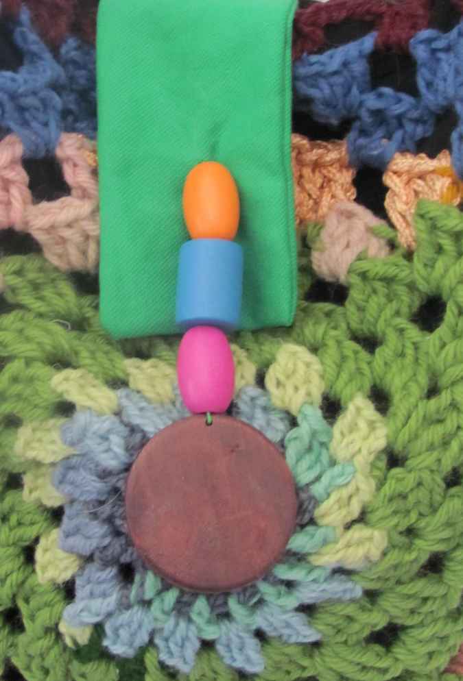 large image of art item: bag – black crochet green pink blue beads