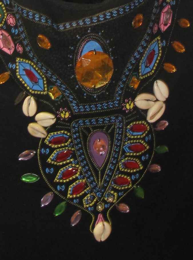 large image of art item: bag – black crystals colorful