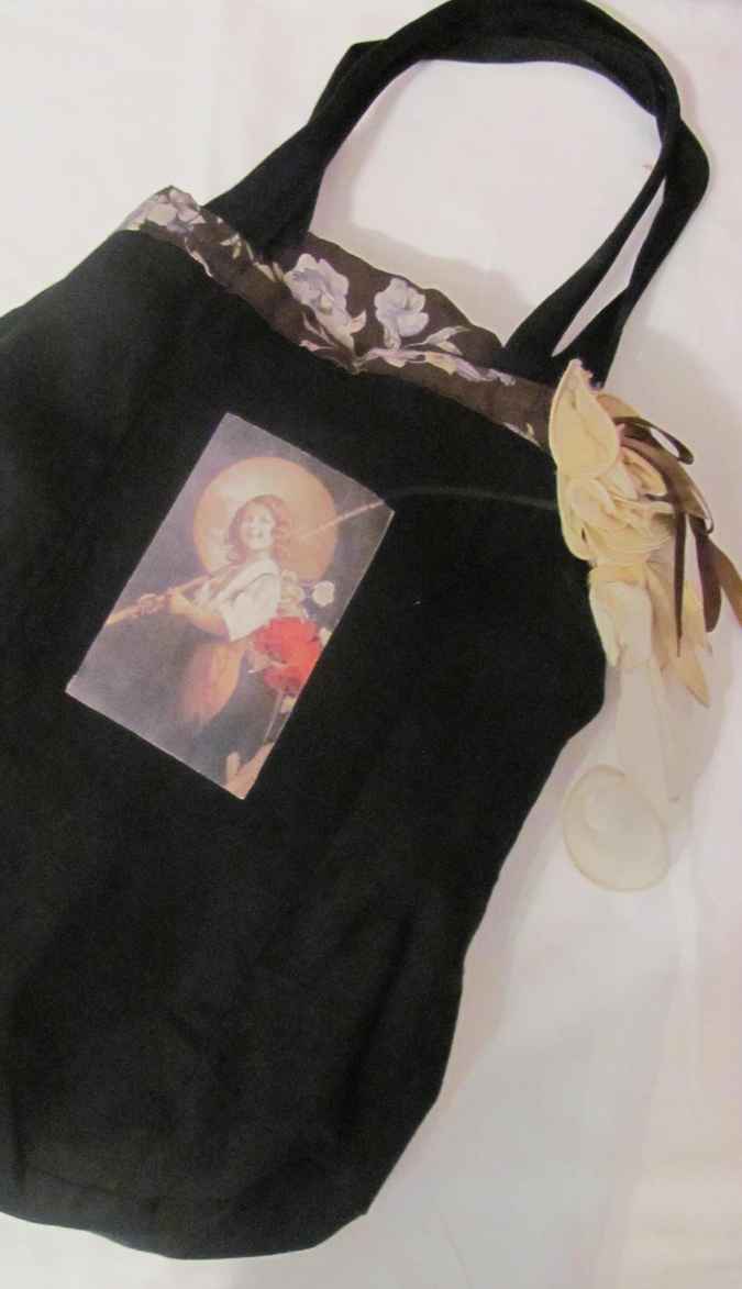 large image of art item: bag – black flowergirl