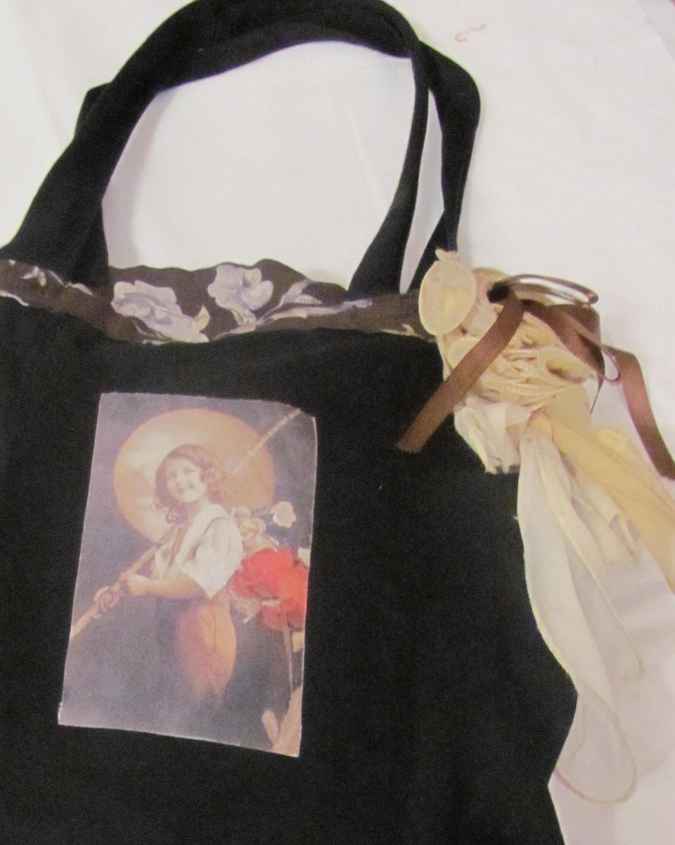 large image of art item: bag – black flowergirl