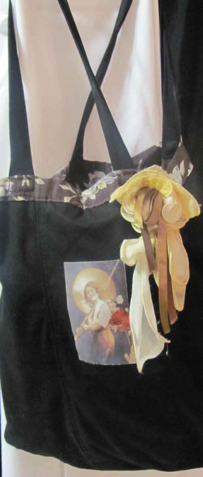 large image of art item: bag – black flowergirl
