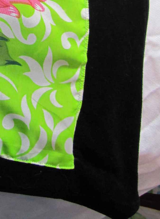 large image of art item: bag – black green crochet flowers