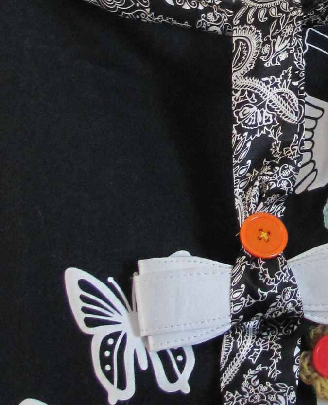 large image of art item: bag – black motif butterflies flowers crochet