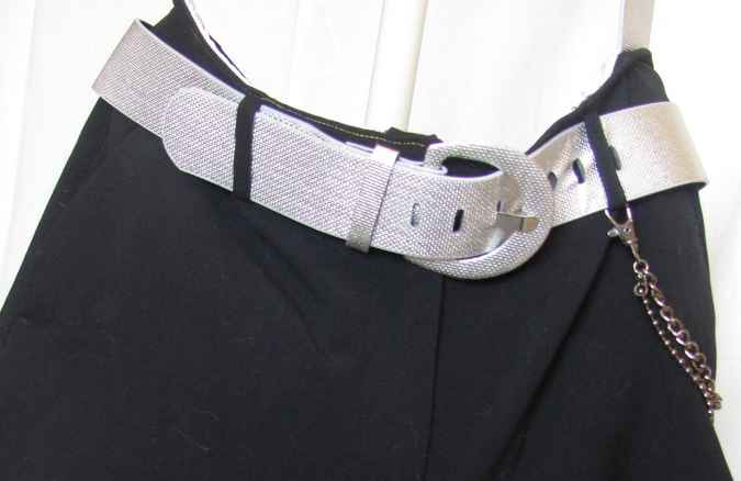 large image of art item: bag – black with silver belt