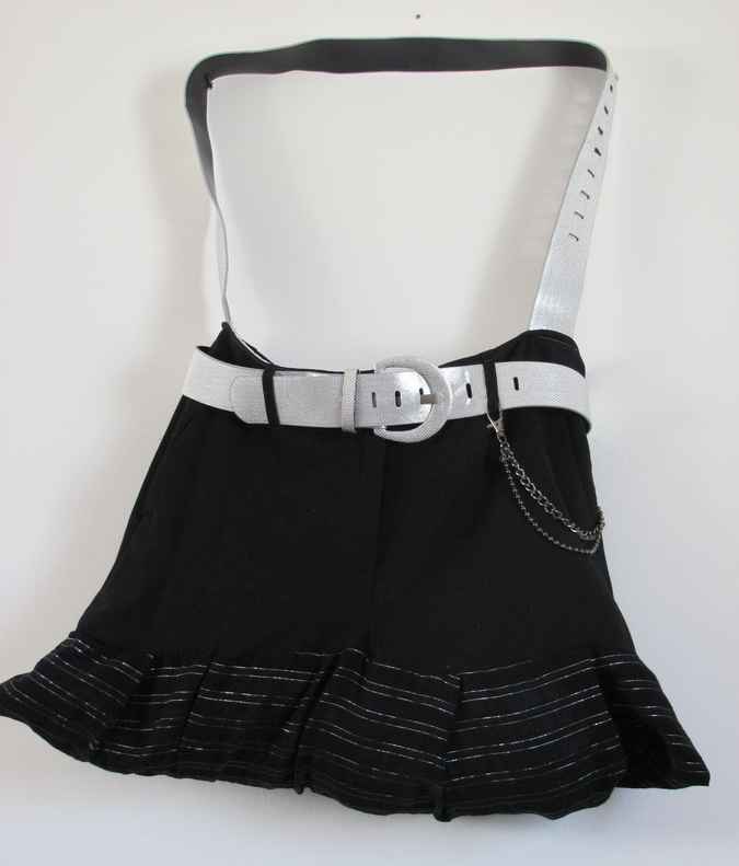 large image of art item: bag – black with silver belt