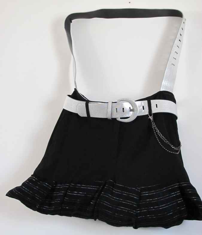 large image of art item: bag – black with silver belt