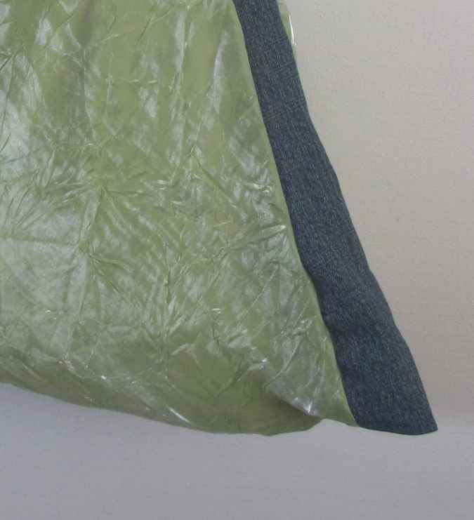large image of art item: bag – blue crochet arcs colorful