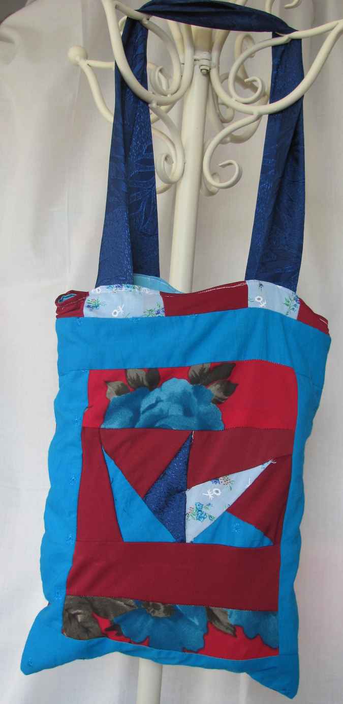 large image of art item: bag – blue red geometric