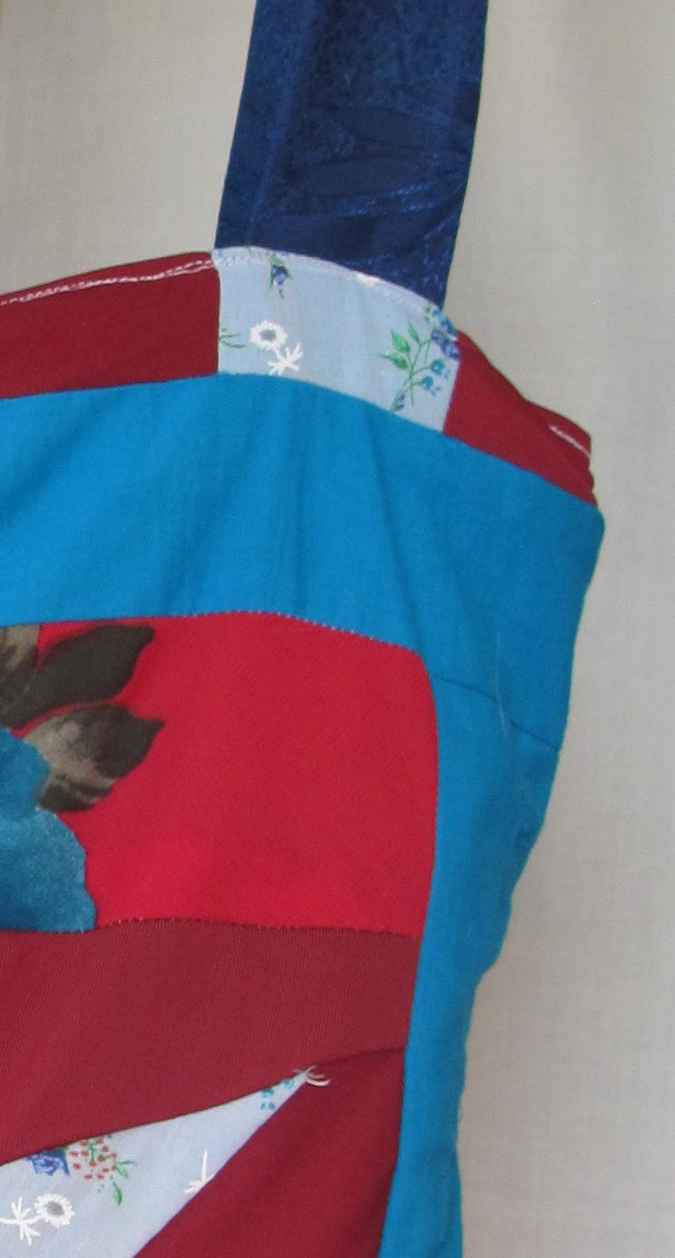 large image of art item: bag – blue red geometric
