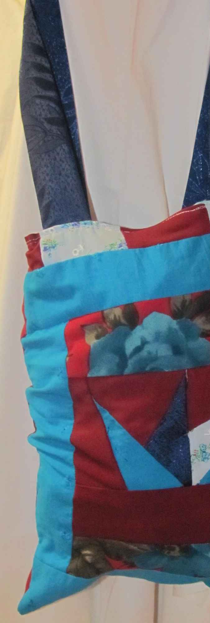large image of art item: bag – blue red geometric