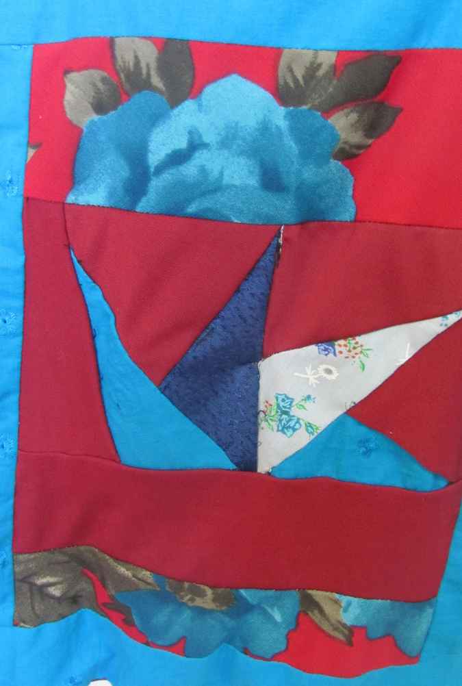 large image of art item: bag – blue red geometric