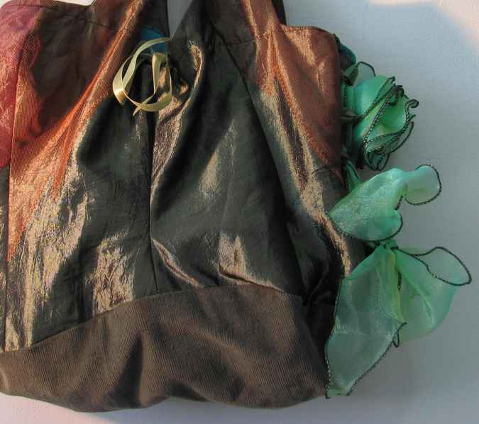 large image of art item: bag – brown lace green