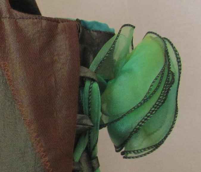 large image of art item: bag – brown lace green