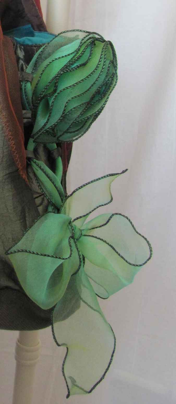 large image of art item: bag – brown lace green