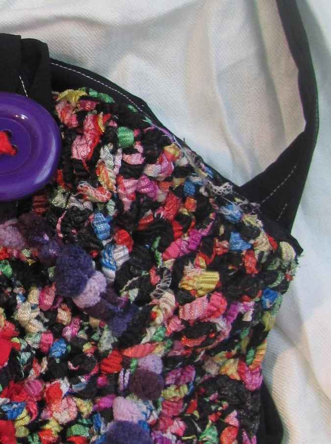 large image of art item: bag – button purple crochet colorful