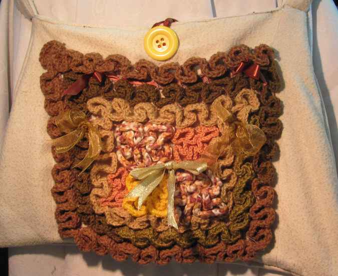 large image of art item: bag – button yellow crochet