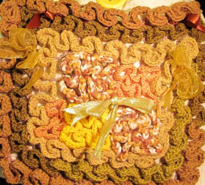 large image of art item: bag – button yellow crochet