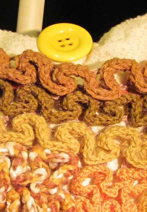 large image of art item: bag – button yellow crochet