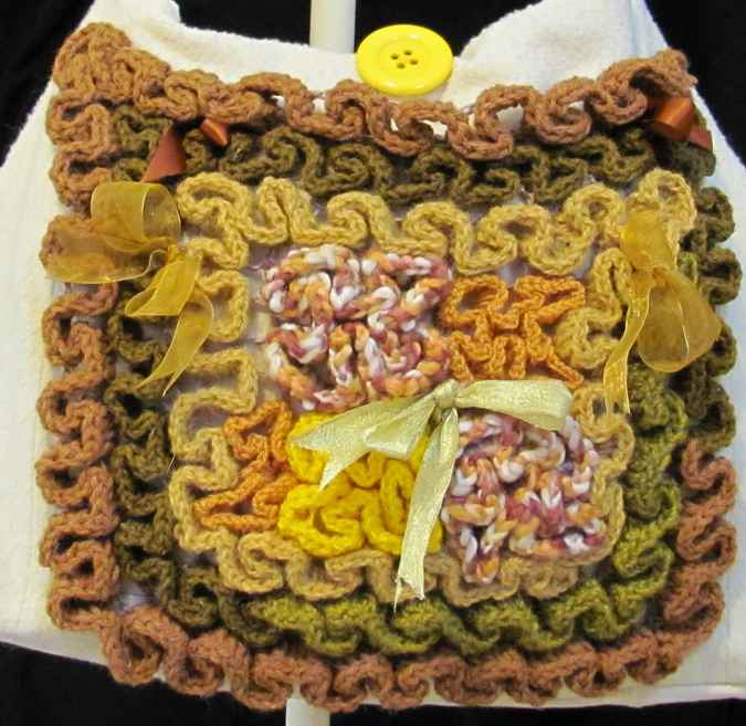 large image of art item: bag – button yellow crochet