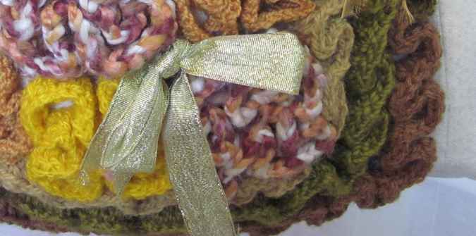 large image of art item: bag – button yellow crochet