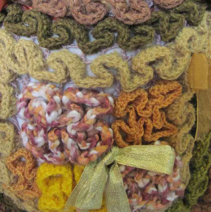 large image of art item: bag – button yellow crochet