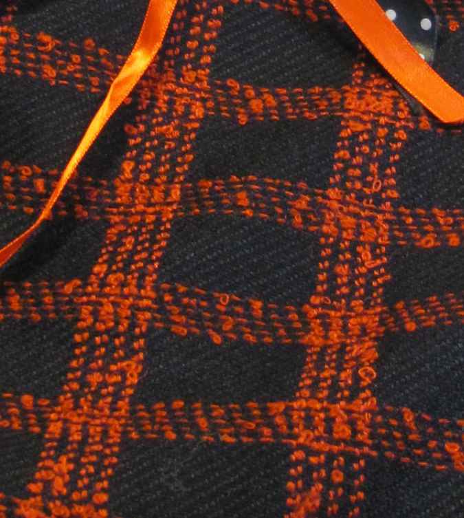 large image of art item: bag – checkered orange black