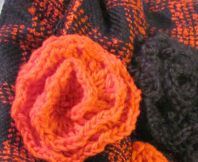 large image of art item: bag – checkered orange black
