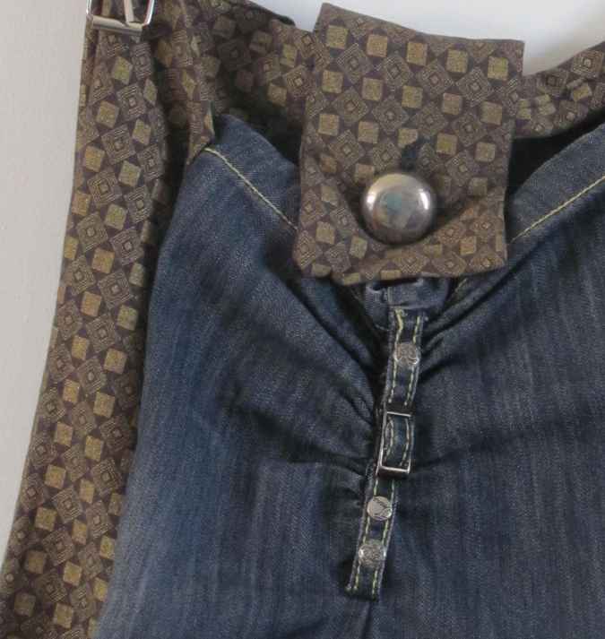 large image of art item: bag – checkered pouch jeans