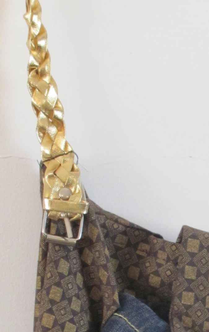 large image of art item: bag – checkered pouch jeans