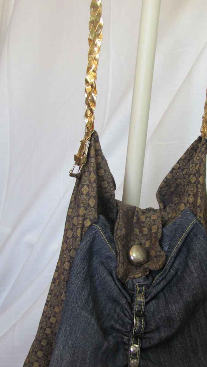 large image of art item: bag – checkered pouch jeans