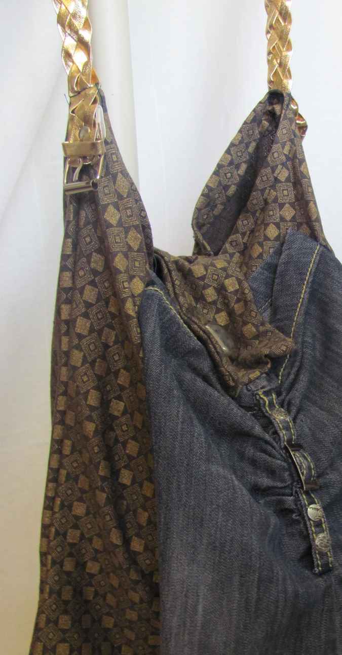 large image of art item: bag – checkered pouch jeans