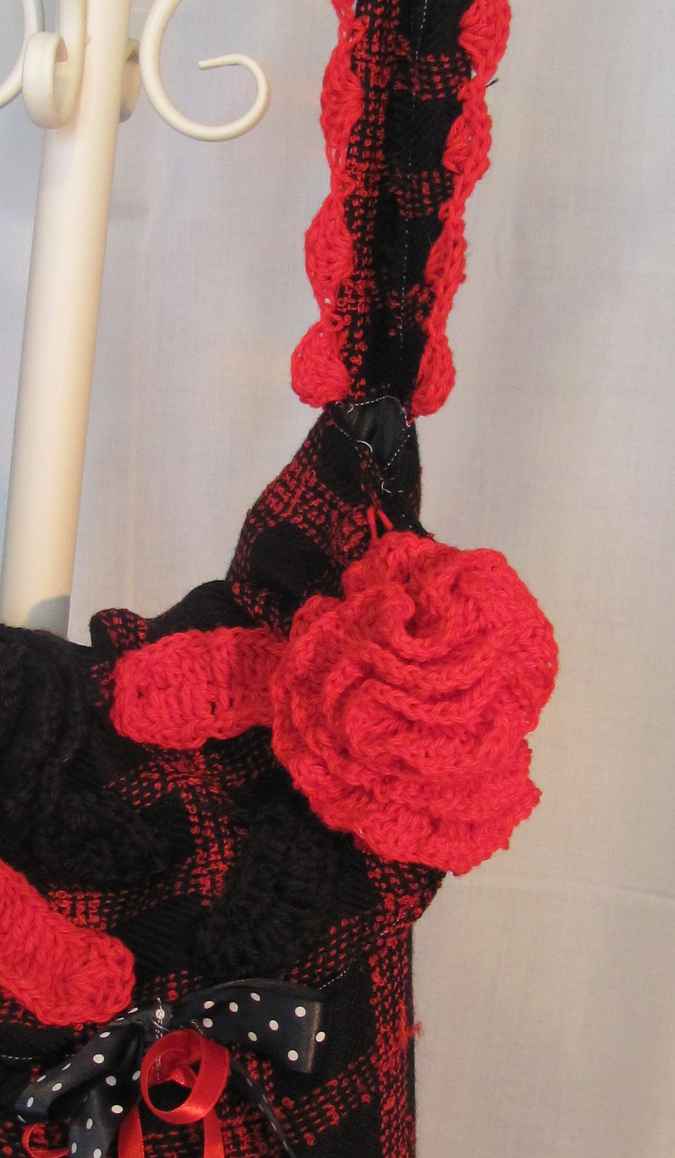 large image of art item: bag – checkered red black