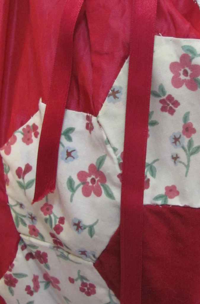 large image of art item: bag – crimson hexagons quiltwork