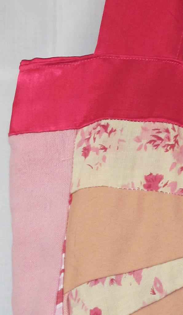 large image of art item: bag – crimson pink cream geometric spiral