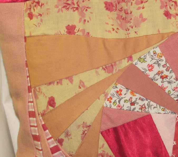 large image of art item: bag – crimson pink cream geometric spiral