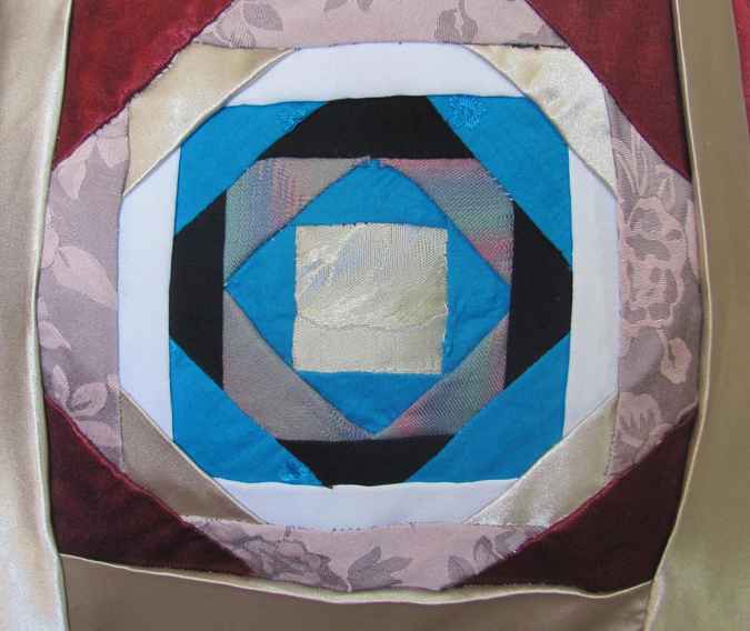 large image of art item: bag – crimson white blue geometric